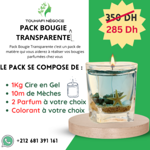 BOUGIE TRANSPARENTE CIRE EN GEL WAX
