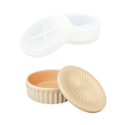 Moule en silicone - Boîte de rangement rond empilable Moule en silicone - Boîte de rangement rond empilable ø 12cm x 4,5cm