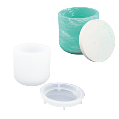 Moule en silicone - Pot lisse ronde avec couvercle Moule en silicone - Pot lisse ronde avec couvercle ø 8cm x 7,7cm